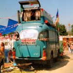 Mad Bedford / VW bus in green fields